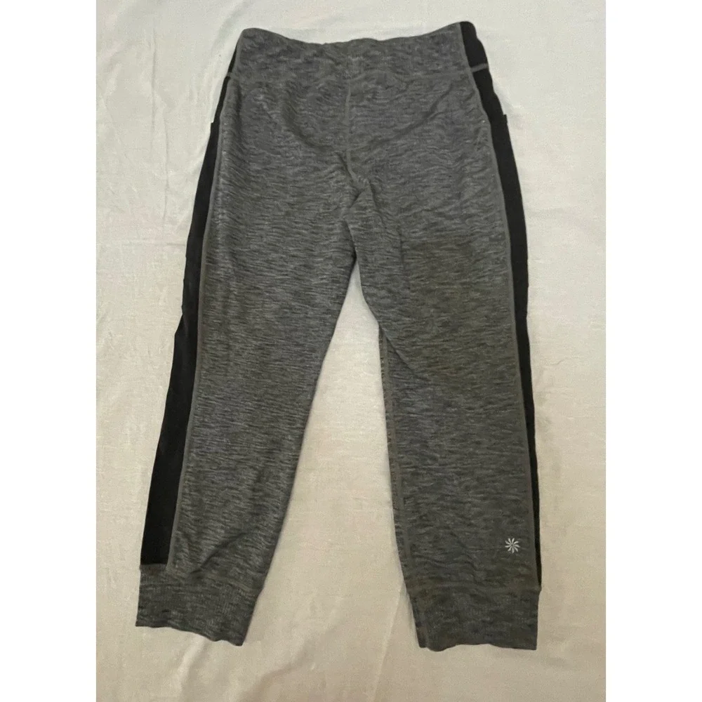 Athleta Girl Jogger Pants Gray‎ Black Panel XL 14 Pockets Stretchy Comfy